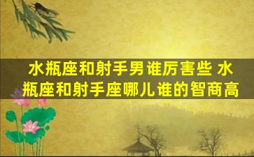 水瓶座和射手男谁厉害些 水瓶座和射手座哪儿谁的智商高